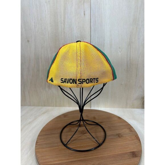 Savon Sports Flip Mode Green Rasta Theme Flat Bill Adjustable Baseball Hat - Picture 3 of 6